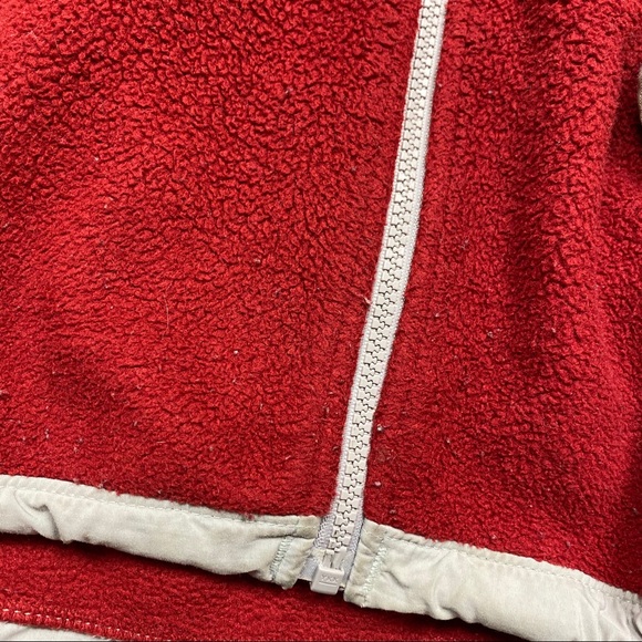 Rare North Face Red & Grey Fleece Zip Jacket Coat - Picture 9 of 12